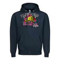 Navy im just a woman who loves her firefighter Zipper Hoodie - SublimationCraftShop