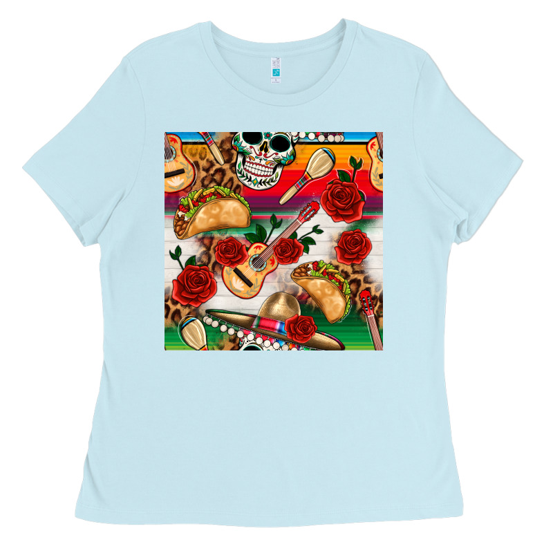Mexican  Seamless Pattern Ladies Tee by texasbilliewilder | Teevron