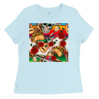 Baby Blue mexican  seamless pattern Ladies Tee - texasbilliewilder