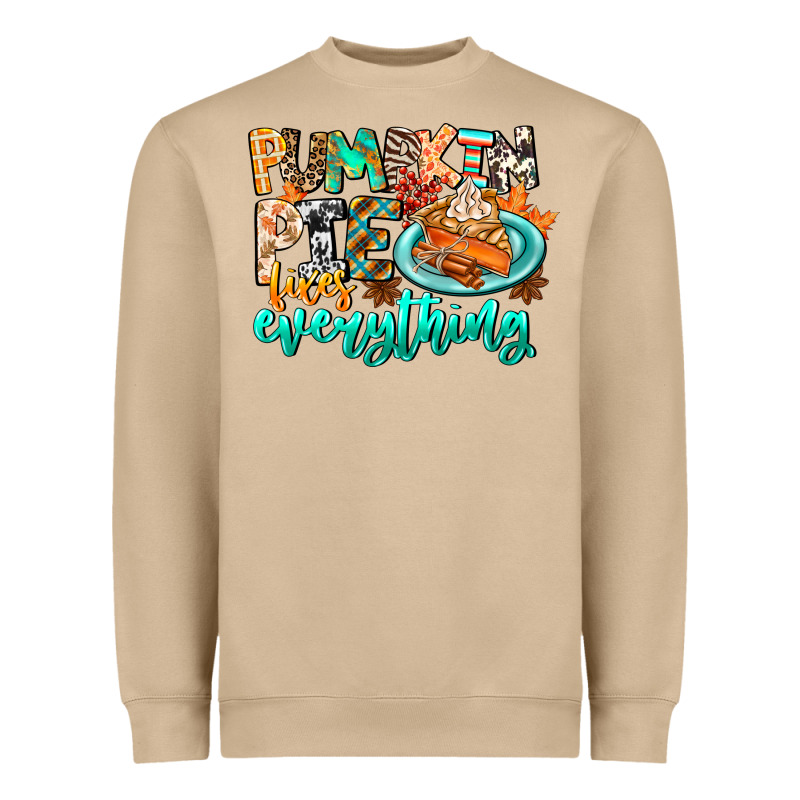 Pumpkin Pie Fixes Everything Heavyweight Sweatshirt by CowhideDigitalArt | Teevron