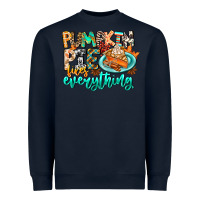 Navy Pumpkin Pie Fixes Everything Heavyweight Sweatshirt - CowhideDigitalArt