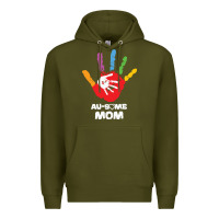 Army Green LIL Autism Mom Premium Hoodie - CowhideDigitalArt