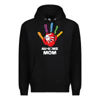 Black LIL Autism Mom Premium Hoodie - CowhideDigitalArt