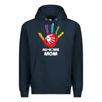 Navy LIL Autism Mom Premium Hoodie - CowhideDigitalArt