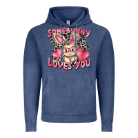 Vintage Denim Somebunny loves you Easter Day Vintage Hoodie - CowGirlArtShop
