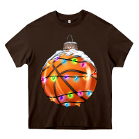Chocolate Brown Christmas Basketball Heavy Core Tee - RanaPortraitStore