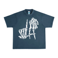 Midnight Navy la hand sign lazy diy halloween costume skeleton los angeles pullover Urban Heavy Tee - trangStudio