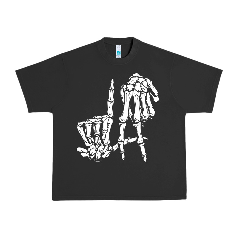 La Hand Sign Lazy Diy Halloween Costume Skeleton Los Angeles Pullover Urban Heavy Tee by trangStudio | Teevron