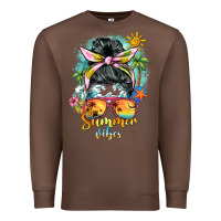 Chestnut summer vibes messy bun Premium Sweatshirt - BarkalooDesign