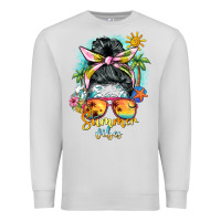 Dove Grey summer vibes messy bun Premium Sweatshirt - BarkalooDesign