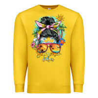 Lemon summer vibes messy bun Premium Sweatshirt - BarkalooDesign