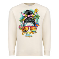 Sandshell summer vibes messy bun Premium Sweatshirt - BarkalooDesign