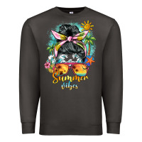 Smoke summer vibes messy bun Premium Sweatshirt - BarkalooDesign