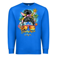 True Royal summer vibes messy bun Premium Sweatshirt - BarkalooDesign