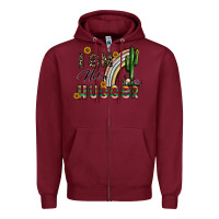 Burgundy i am not a hugger Zipper Hoodie - CowhideDigitalArt