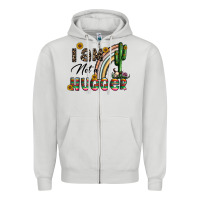 Dove Grey i am not a hugger Zipper Hoodie - CowhideDigitalArt