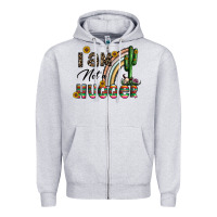 Heather Grey i am not a hugger Zipper Hoodie - CowhideDigitalArt