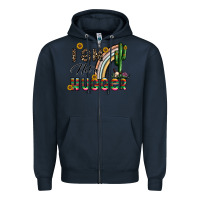 Navy i am not a hugger Zipper Hoodie - CowhideDigitalArt