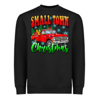 Black Small town Christmas Heavyweight Sweatshirt - CowhideDigitalArt
