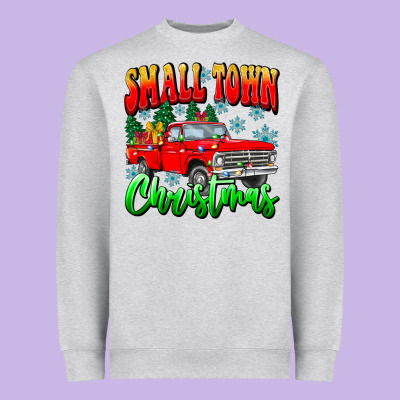 Small Town Christmas Heavyweight Sweatshirt Designed By Cowhidedigitalart