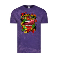 Cloud Purple free ish juneteenth lips Vintage Tee - CowGirlArtShop