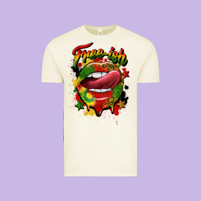 Free Ish Juneteenth Lips Vintage Tee Designed By Cowgirlartshop
