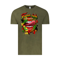 Vintage Olive free ish juneteenth lips Vintage Tee - CowGirlArtShop