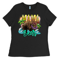 Black Mama bear summer Ladies Tee - NancyCooperArtShop