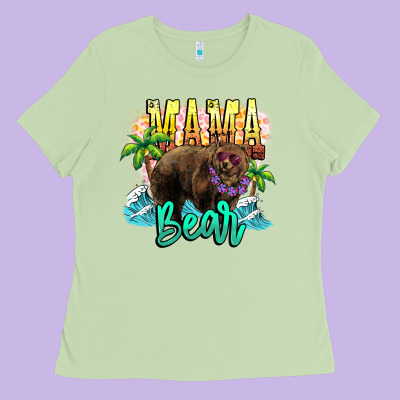 Mama Bear Summer Ladies Tee Designed By Nancycooperartshop