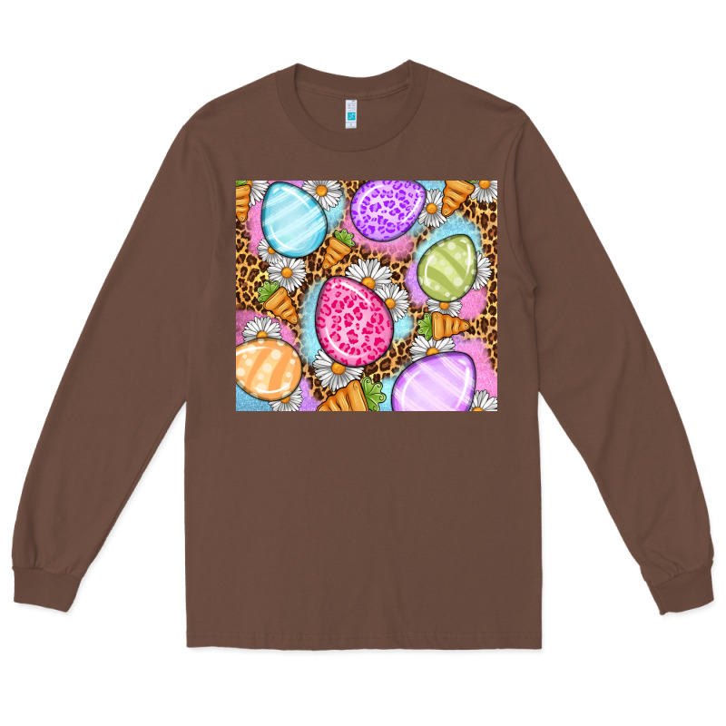 Easter Eggs Daisies Carrots Long Sleeve Tee by OliviaCreatesArt | Teevron