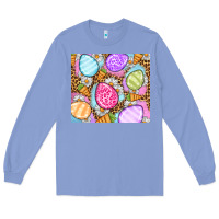 Colony Blue Easter eggs daisies carrots Long Sleeve Tee - OliviaCreatesArt