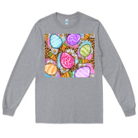 Heather Grey Easter eggs daisies carrots Long Sleeve Tee - OliviaCreatesArt