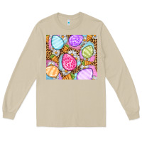 Mushroom Easter eggs daisies carrots Long Sleeve Tee - OliviaCreatesArt