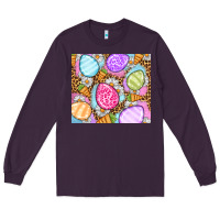 Plum Easter eggs daisies carrots Long Sleeve Tee - OliviaCreatesArt