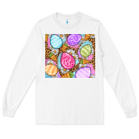 White Easter eggs daisies carrots Long Sleeve Tee - OliviaCreatesArt