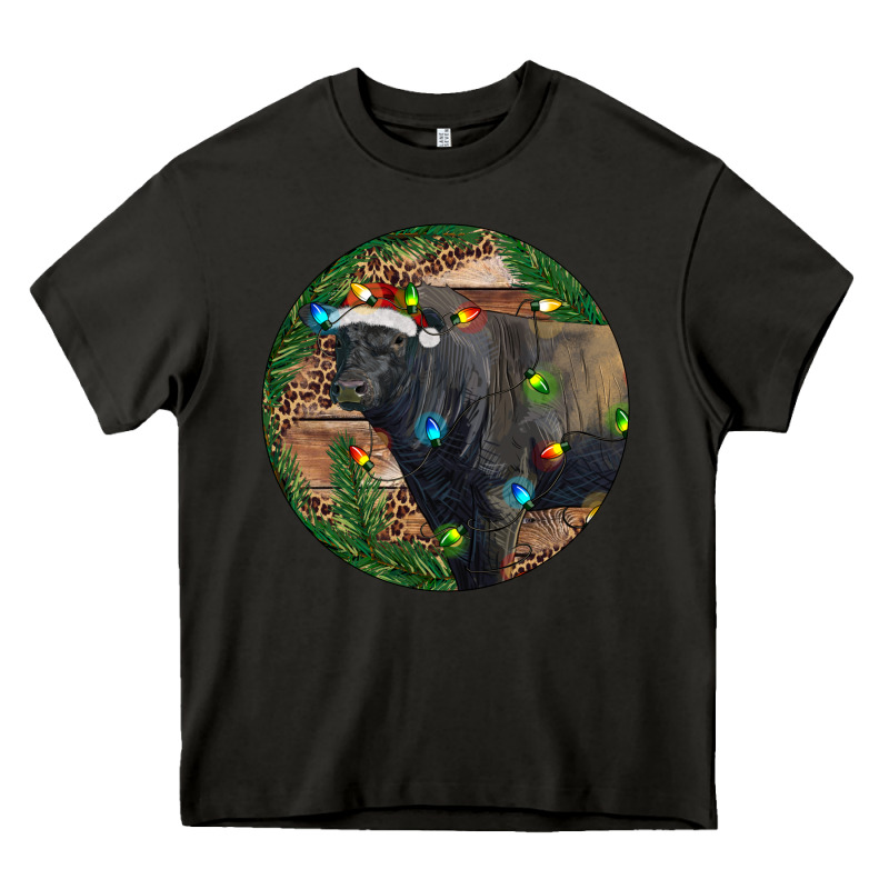 Black Angus Bull With Christmas Lights Heavy Core Tee by RanaPortraitStore | Teevron