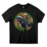 Black Black Angus Bull with Christmas Lights Heavy Core Tee - RanaPortraitStore