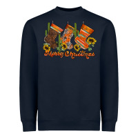 Navy western Christmas Heavyweight Sweatshirt - CowhideDigitalArt