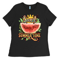 Black sweet summer time watermelon Ladies Tee - NancyCooperArtShop