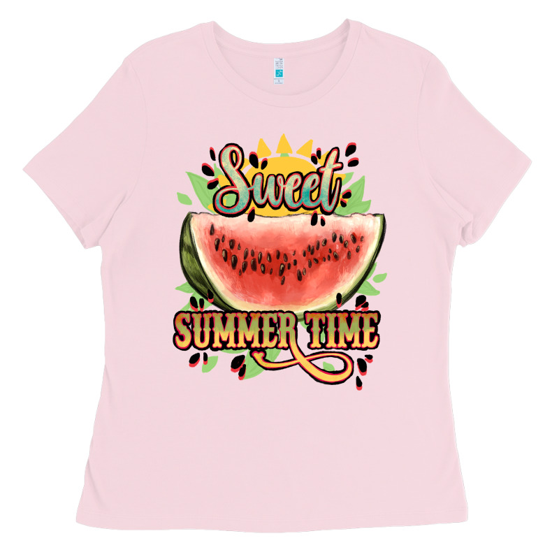 Sweet Summer Time Watermelon Ladies Tee by NancyCooperArtShop | Teevron