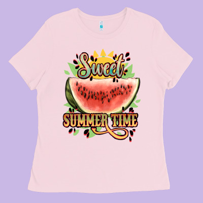 Sweet Summer Time Watermelon Ladies Tee Designed By Nancycooperartshop