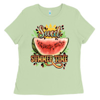 Matcha sweet summer time watermelon Ladies Tee - NancyCooperArtShop