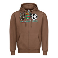 Chestnut peace love soccer Zipper Hoodie - CowhideDigitalArt