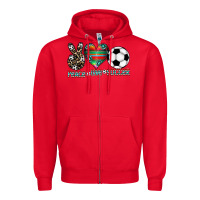 Red peace love soccer Zipper Hoodie - CowhideDigitalArt