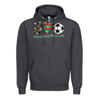Smoke peace love soccer Zipper Hoodie - CowhideDigitalArt