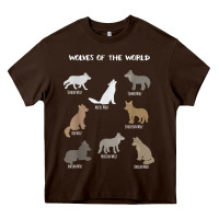 Chocolate Brown Wolves Of The World Educational Wolf Gift Heavy Core Tee - trangStudio