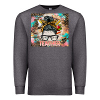 Charcoal Heather teacher messy bun tumbler Premium Sweatshirt - BarkalooDesign