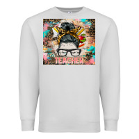Dove Grey teacher messy bun tumbler Premium Sweatshirt - BarkalooDesign