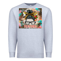 Teacher Messy Bun Tumbler Premium Sweatshirt | Teevron