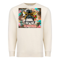 Sandshell teacher messy bun tumbler Premium Sweatshirt - BarkalooDesign